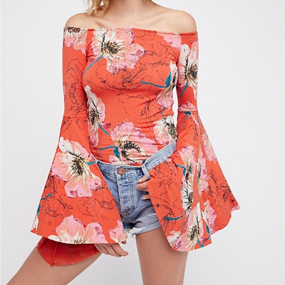 We The Free Printed Birds Of Paradise Top